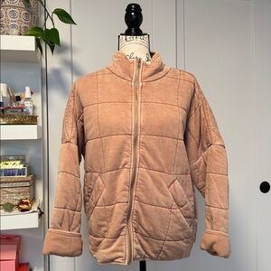Quilted Mauve Zip-Up Jacket